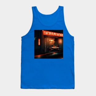 Cyberpunk Tokyo Ramen Shop Tank Top